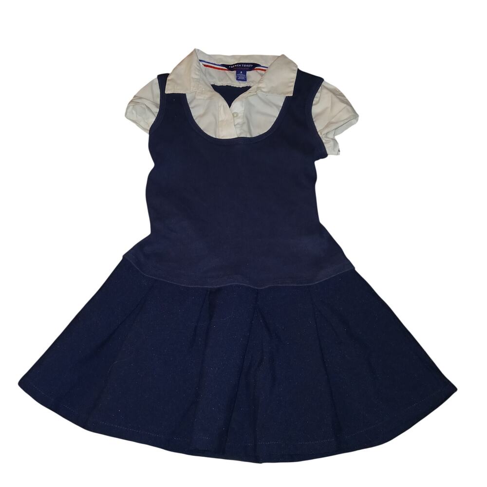 French Toast Uniform Style Girls Dress Dark Blue